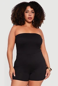 Plus Tube Romper with Tulle Tiered Ruffle Maxi Skirt