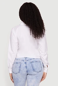 Side Ruched Button Front Shirt