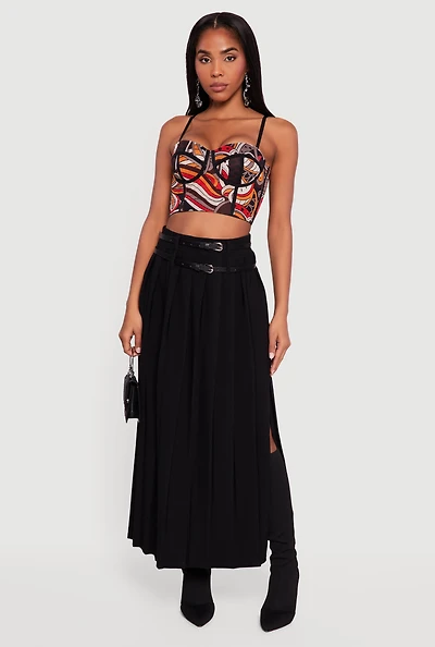 Abstract Print Convertible Bustier Top
