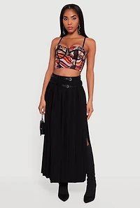 Abstract Print Convertible Bustier Top