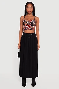 Abstract Print Convertible Bustier Top