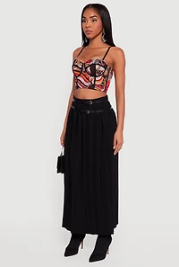 Abstract Print Convertible Bustier Top