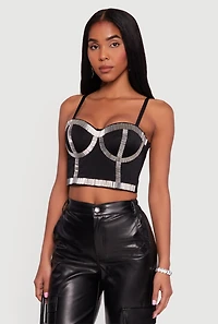 Beaded Sweetheart Convertible Bustier Crop Top