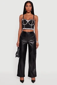 Beaded Sweetheart Convertible Bustier Crop Top