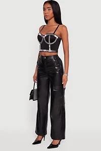 Beaded Sweetheart Convertible Bustier Crop Top