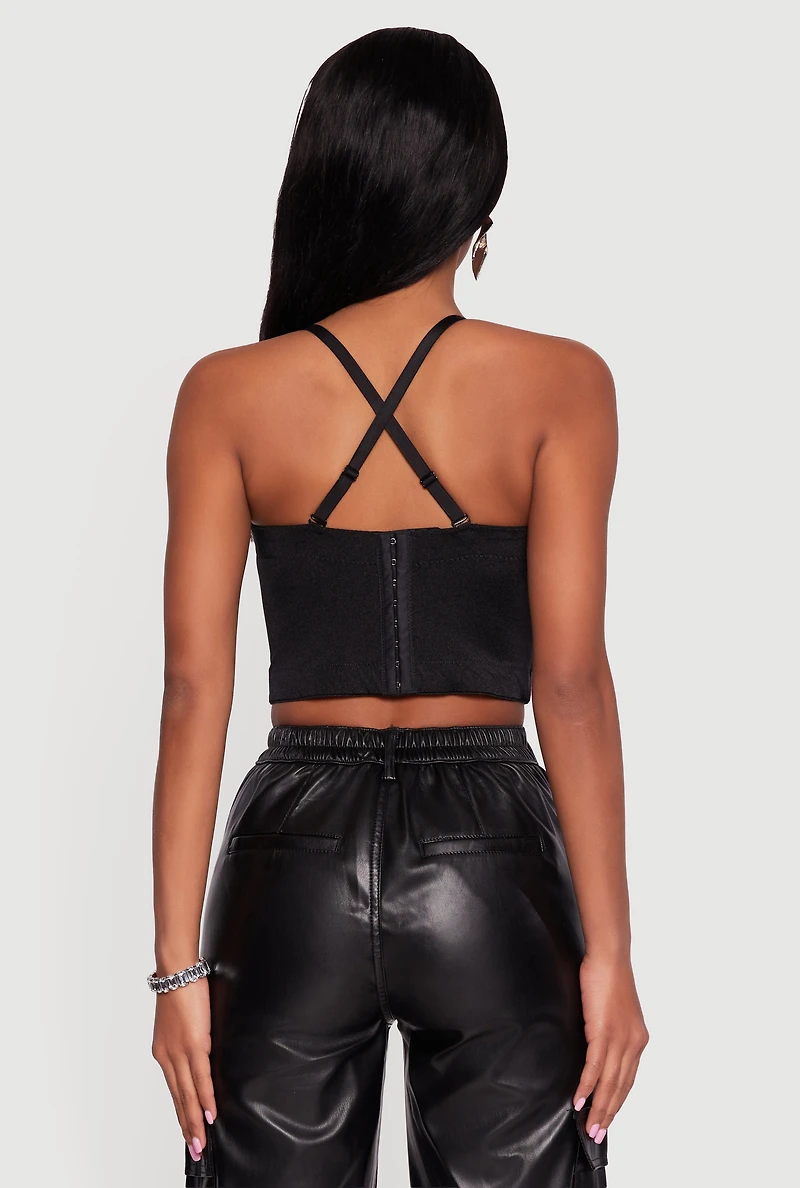 Beaded Sweetheart Convertible Bustier Crop Top