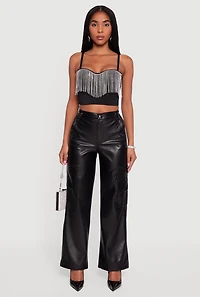 Rhinestone Trim Bustier Crop Top