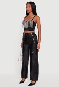 Rhinestone Trim Bustier Crop Top