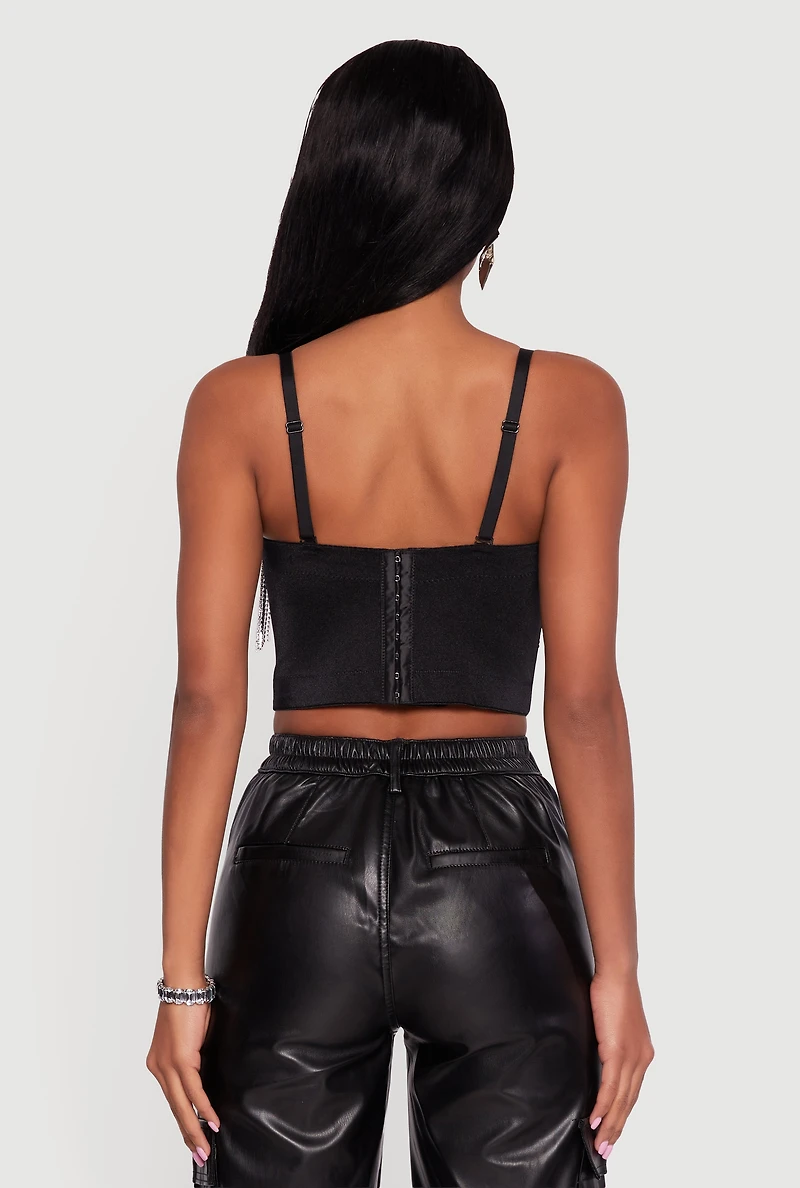 Rhinestone Trim Bustier Crop Top