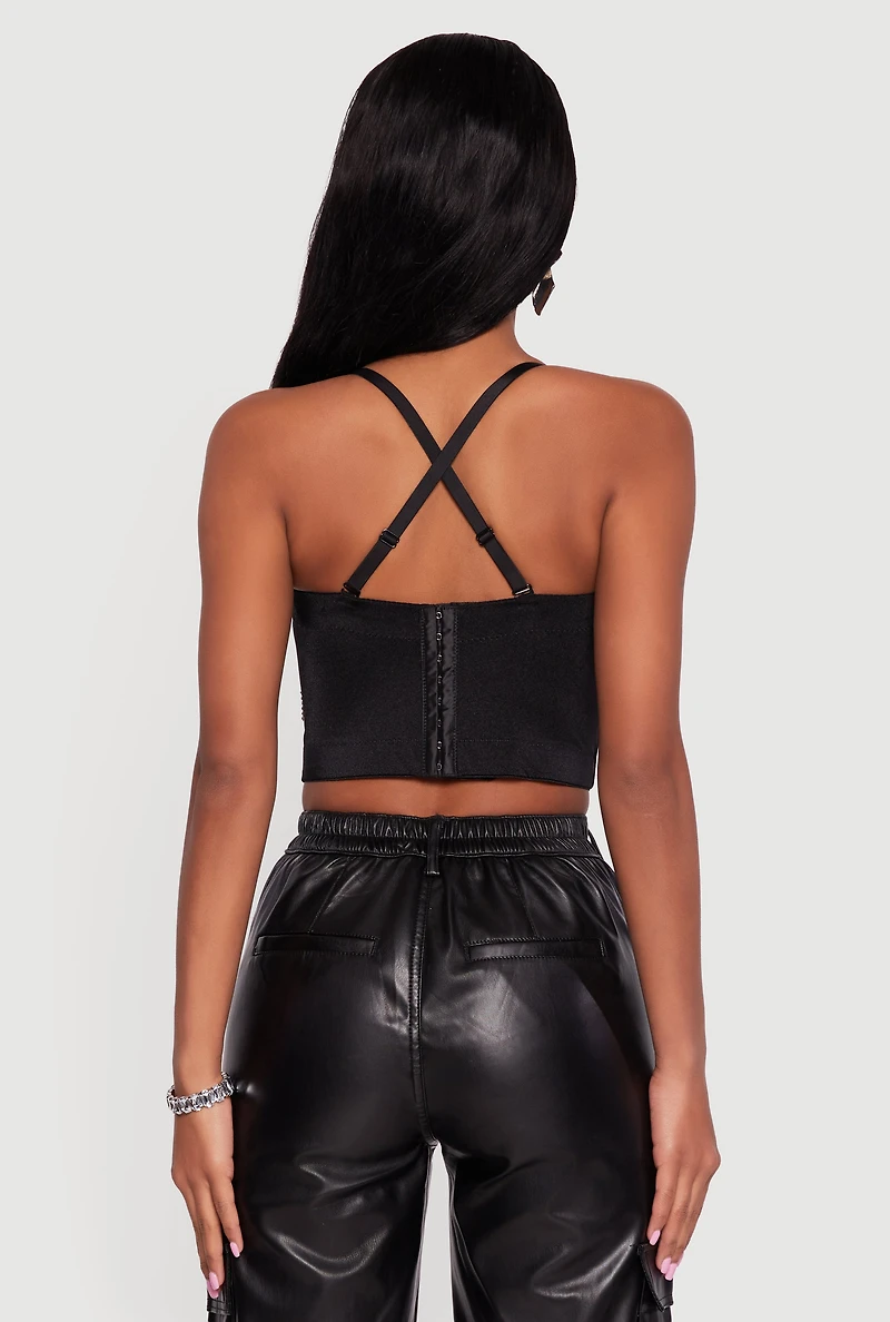 Rhinestone Trim Bustier Crop Top