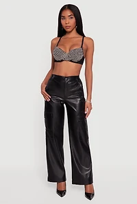 Metallic Beaded Bustier Crop Top