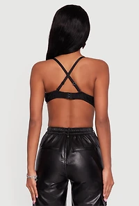 Metallic Beaded Bustier Crop Top