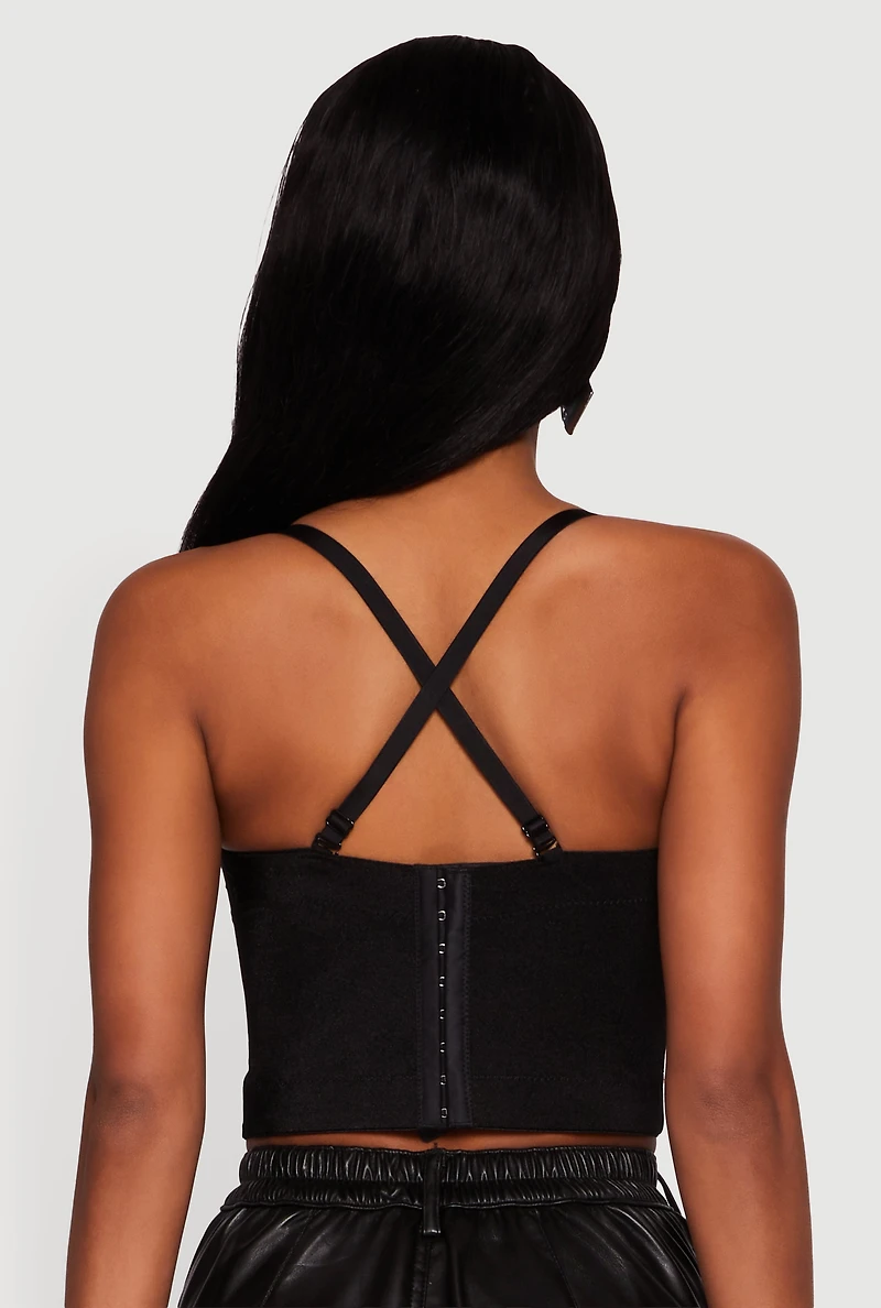 Floral Rhinestone Convertible Bustier Crop Top