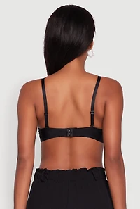 Womens Metallic Studded Sweetheart Bustier Crop Top, Black,