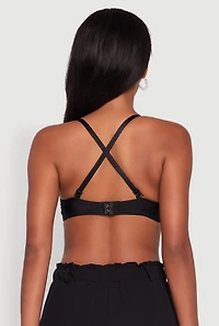 Womens Metallic Studded Sweetheart Bustier Crop Top, Black,