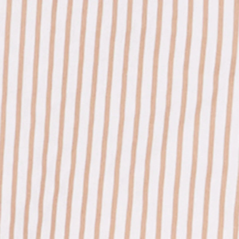Striped Bubble Sleeve Cropped Button Front Shirt