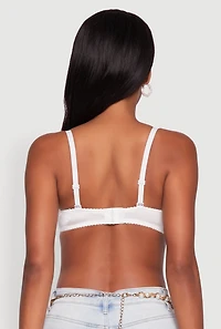 Womens Rhinestone Layered Faux Pearl Convertible Bustier Top, White, Size L