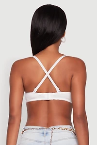 Womens Rhinestone Layered Faux Pearl Convertible Bustier Top, White, Size S