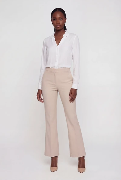Crepe Knit Long Sleeve Button Front Shirt