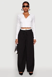 Womens Iris Zip Front Cropped Shirt, White,