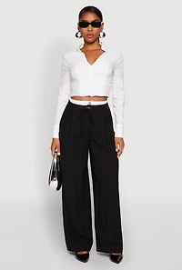 Womens Iris Zip Front Cropped Shirt, White,