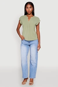 Iris Airy Notch Neck Blouse