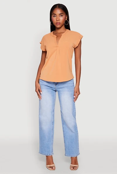 Womens Iris Airy Notch Neck Blouse,