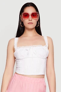 Lace Trim Milkmaid Bustier Crop Top
