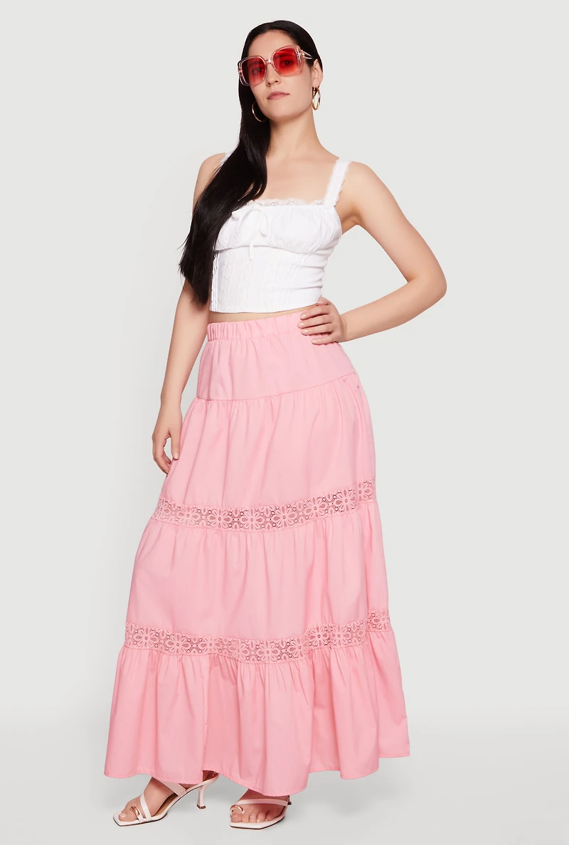 Lace Trim Milkmaid Bustier Crop Top