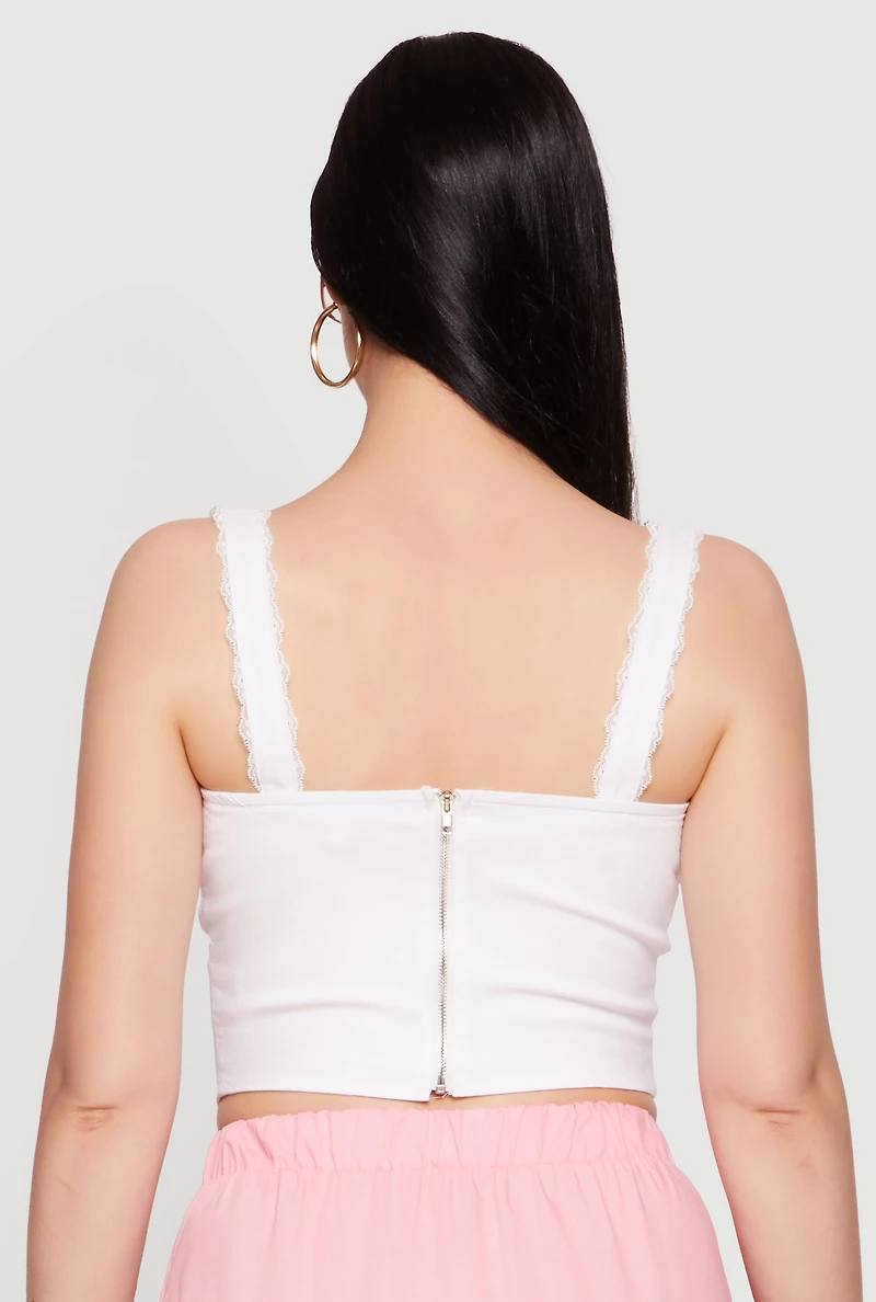 Lace Trim Milkmaid Bustier Crop Top