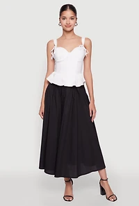 Womens Iris Peplum Bustier Top with Padded Cups and Tie Straps,