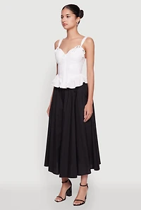 Womens Iris Peplum Bustier Top with Padded Cups and Tie Straps,