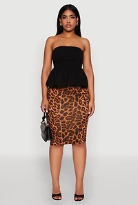 Smocked Back Bubble Hem Blouse