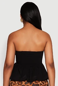 Smocked Back Bubble Hem Blouse