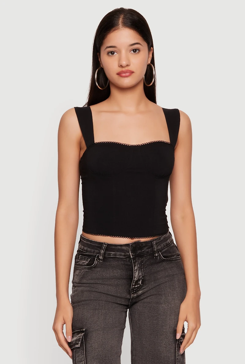 Crochet Trim Bustier Top