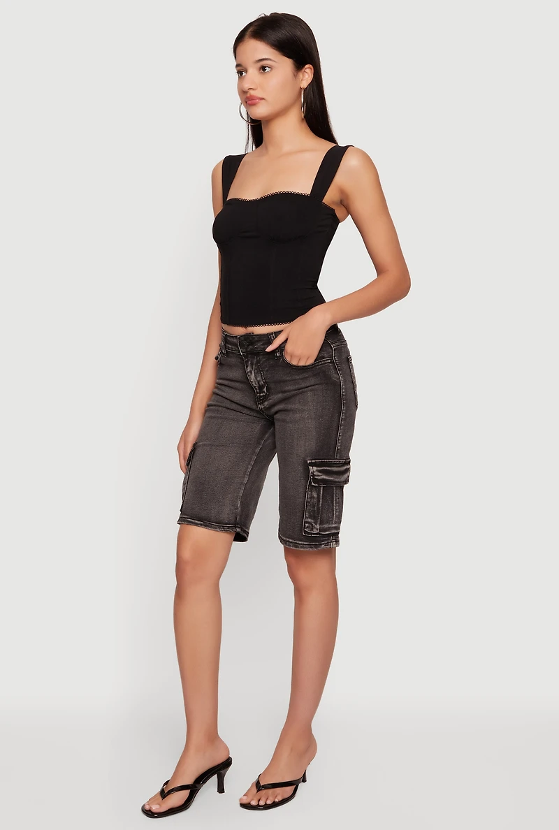 Crochet Trim Bustier Top