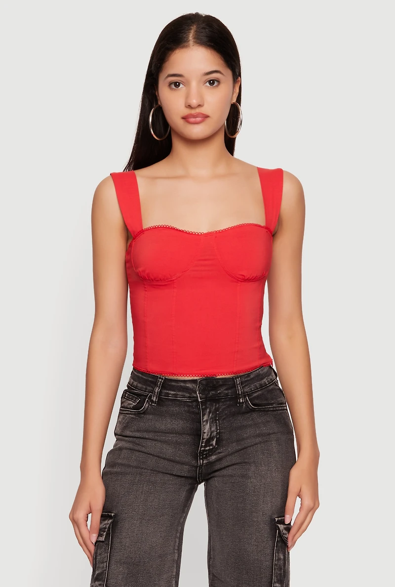 Crochet Trim Bustier Top