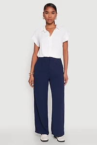 Iris Twist Hem Cropped Shirt