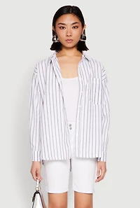 Iris Striped Linen Button Front Shirt