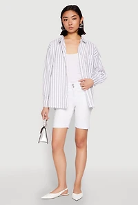 Iris Striped Linen Button Front Shirt