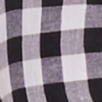 Chic Lace Trim Gingham Smocked Blouse