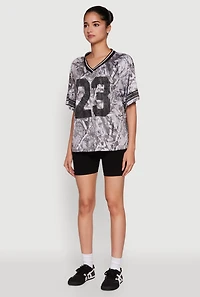 Womens 23 Football Graphic Top, Grey,