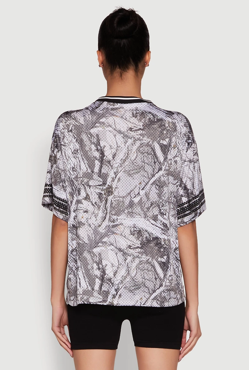 Womens 23 Football Graphic Top, Grey, Size XL