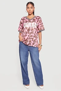 Courage Graphic Contrast Trim Mesh Jersey