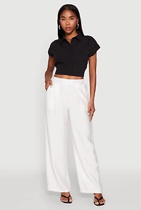 Womens Cap Sleeve Cropped Shirt,