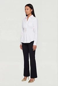 Poplin Smocked Waist Shirt