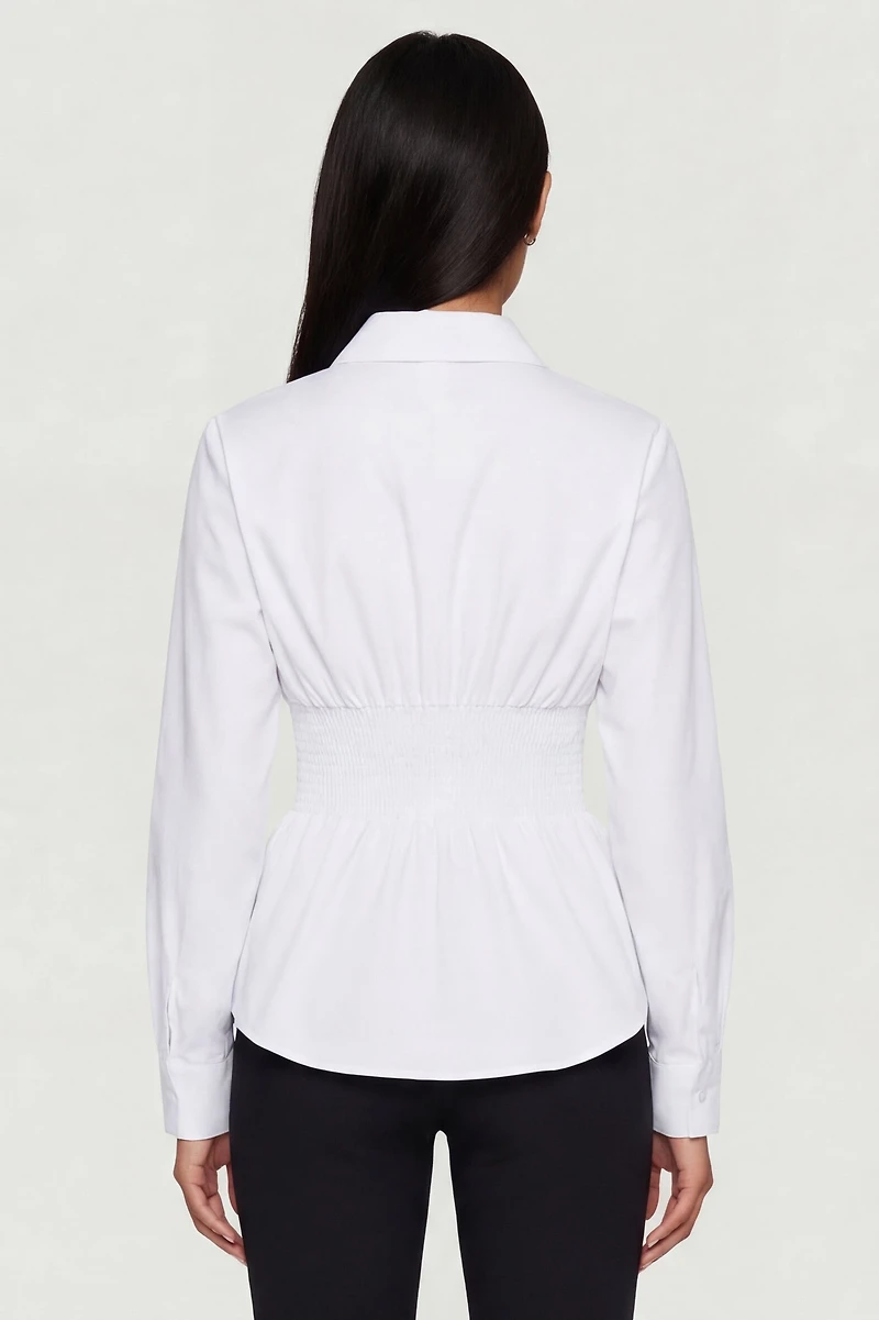 Poplin Smocked Waist Shirt