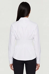 Poplin Smocked Waist Shirt