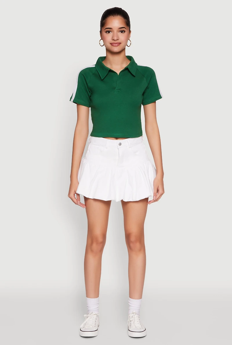 Womens Since 1984 Graphic Cropped Polo Shirt,