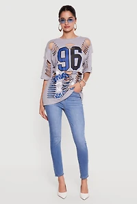 Laser Cut Graffiti Graphic Tunic Tee